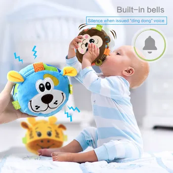 0-12 месеца сладки животни-детски меки плюшени дрънкалки топката детска кърпа легло камбанка мека играчка-дрънкалка звук фитнес новородено