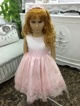 2020 новата модерна детски дрехи Бебешки дрехи за модния подиум с кружевными мъниста, празничен костюм розова принцеса