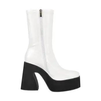 Arden Фуртадо/2023, Дамски къси ботуши за пътуване до работа, Непромокаеми обувки с кръгло бомбе, на платформа и странични ципа, За да не сужающемся надолу масивна токчета, Елегантни Модни обувки