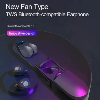 F7 Bluetooth-слушалки-дима с едно докосване на пръстов Отпечатък Преносима Безжична Стерео Спортни Слушалки с Ръчно вентилатор за Бягане