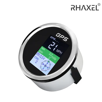 RAXEL 85 мм Водоустойчив Цифров GPS за измерване на Скоростта на Километража 0-999 км/ч км/ч Възли с Вольтметром 12/24