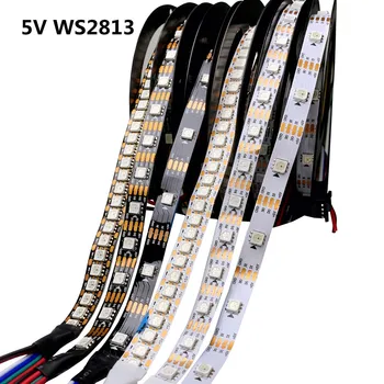 WS2813 Умна RGB led лента WS2812 Актуализация 5050 Светодиодна лента с индивидуална адресуемой лента 30/60/144 светодиода/m Черно/Бял ПХБ 5 В