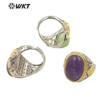 WT-R408 WKT 2022 нов прием на пръстени с естествени аметистами и с камъни Пръстени Регулируеми за Благородни и елегантните вечерни пръстени тенденция