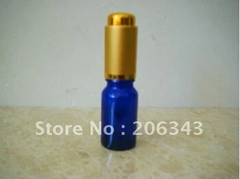 бутилка етерично масло 15мл синята с капак налягане мычки/злато електрически алуминиев, за опаковане на косметикл