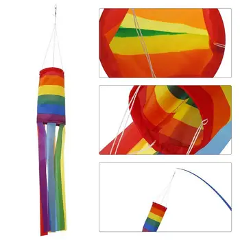 ЛГБТ Гей Гордост Дъгата Флаг Виси Windsock Измерване на Посоката на Рейнбоу Вятър Открит Двор, Градина Подвесное Украса