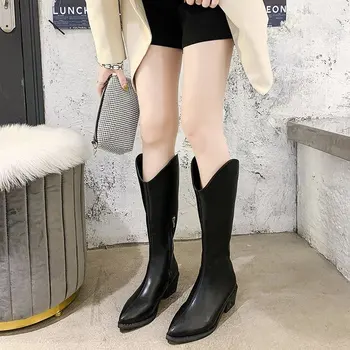 Модни генитални западните ботуши дамски обувки дамски зимни обувки