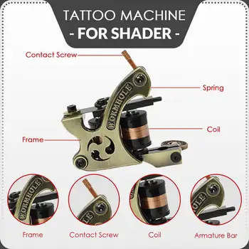 Нов набор от машини за татуировки с червоточинной намотка, пълен набор от оборудване за татуировки, секущая линия и двойна машина за замъгляване, комплект аксесоари за татуировки