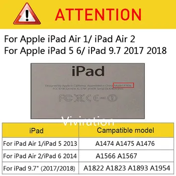 Принципно Магнитен Умен Флип калъф за таблет от изкуствена кожа, Аксесоари за КОМПЮТЪР, за да iPad е 9,7 2017 2018 A1893/A1954, iPad Air 1 И 2, Калъф за iPad 5 6