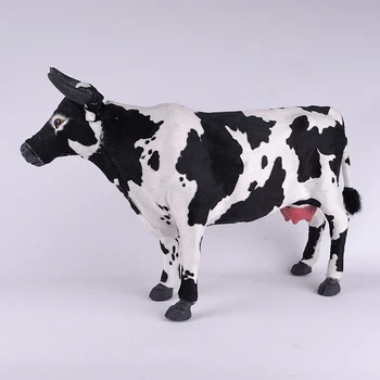 страхотна нова имитация на крави играчка пластмаса и кожа прекрасна крава кукла подарък 53x30 см a37